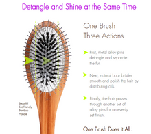 Load image into Gallery viewer, Wire/Natural Boar Pet Groomer Bamboo Handle Brush