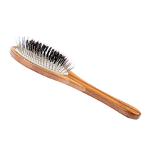 Load image into Gallery viewer, Wire/Natural Boar Pet Groomer Bamboo Handle Brush